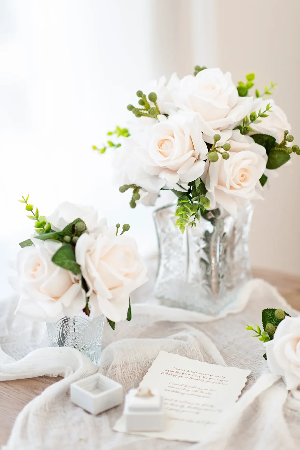 DIY Supporting Flower Boxes in Dusty Rose & Cream