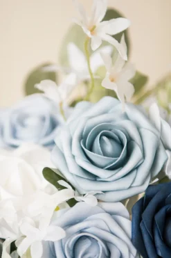 DIY Supporting Flower Boxes in Dusty Blue & Navy