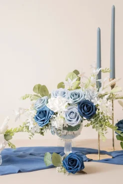 DIY Supporting Flower Boxes in Dusty Blue & Navy