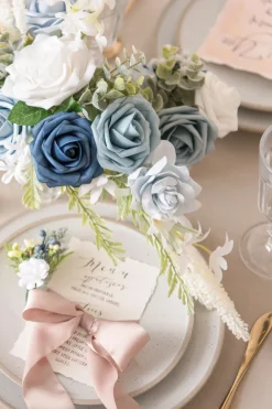 DIY Supporting Flower Boxes in Dusty Blue & Navy