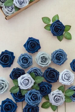 DIY Supporting Flower Boxes in Dusty Blue & Navy