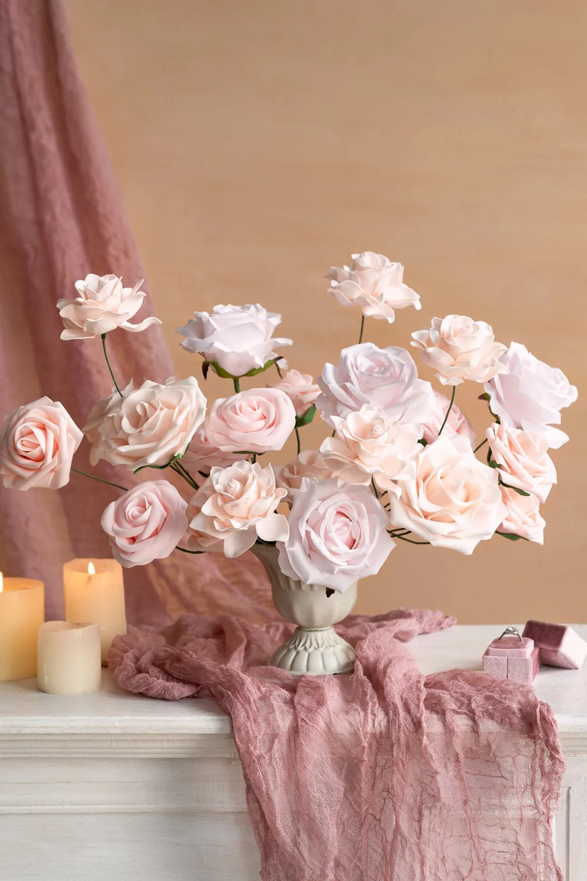 DIY Supporting Flower Boxes in Blush & Cream