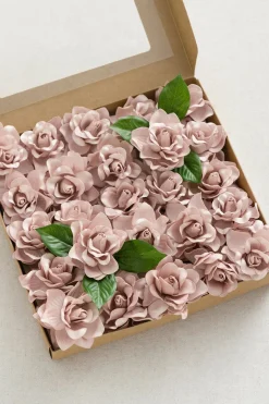DIY Supporting Flower Boxes in Dusty Rose & Mauve