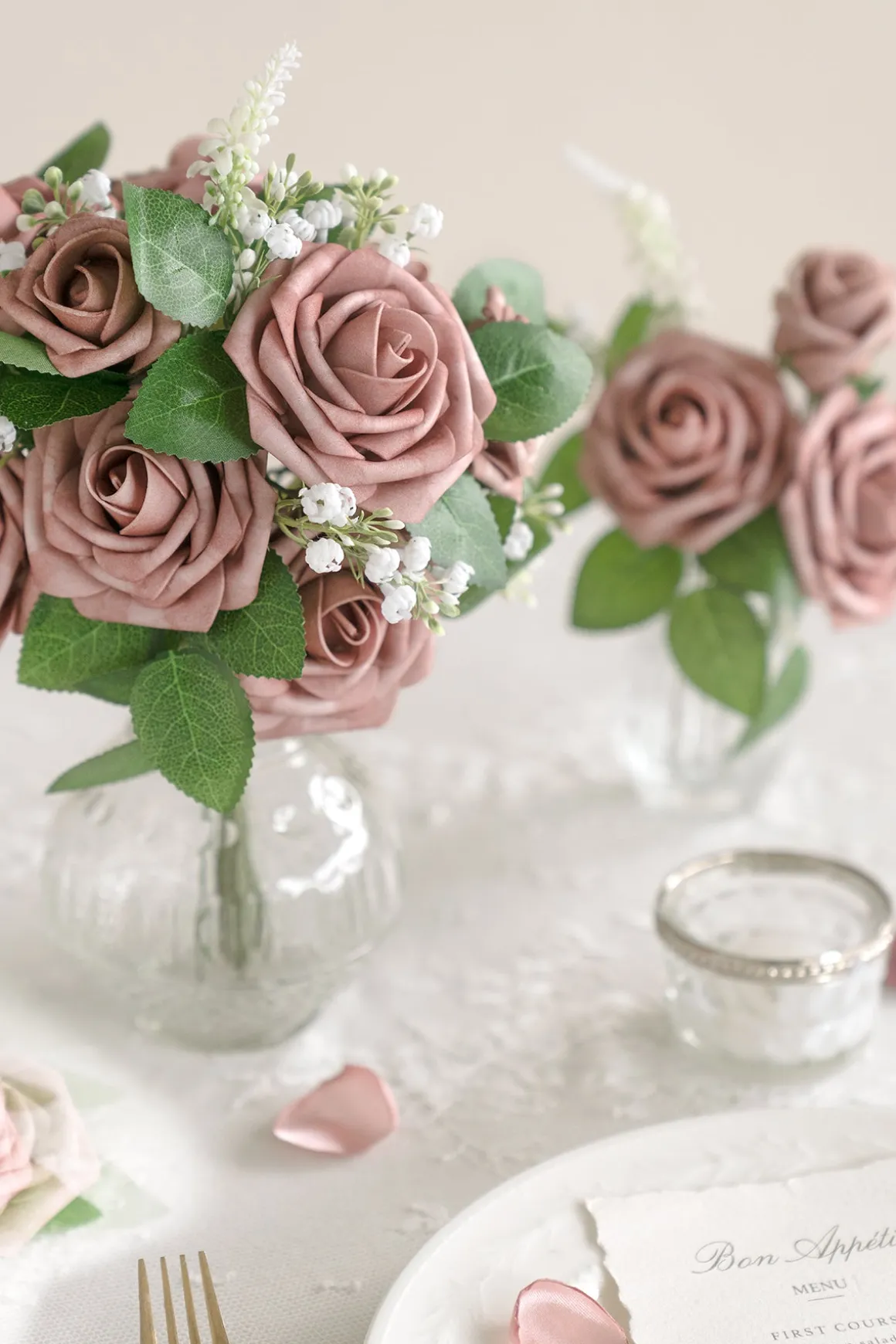 DIY Supporting Flower Boxes in Dusty Rose & Mauve