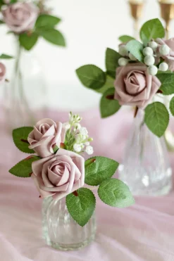 DIY Supporting Flower Boxes in Burgundy & Dusty Rose