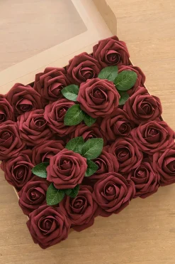 DIY Supporting Flower Boxes in Burgundy & Dusty Rose