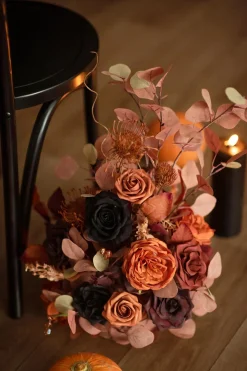 DIY Supporting Flower Boxes in Black & Pumpkin Orange