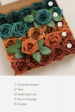 DIY Supporting Flower Boxes in Dark Teal & Burnt Orange