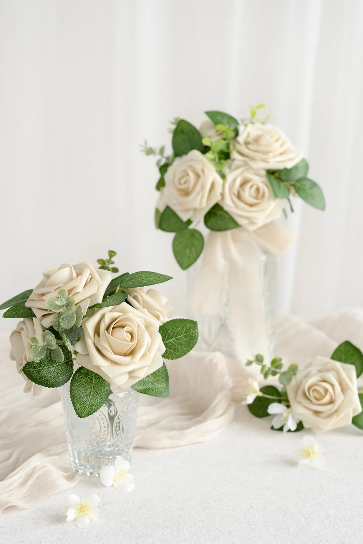 DIY Supporting Flower Boxes in Emerald & Tawny Beige