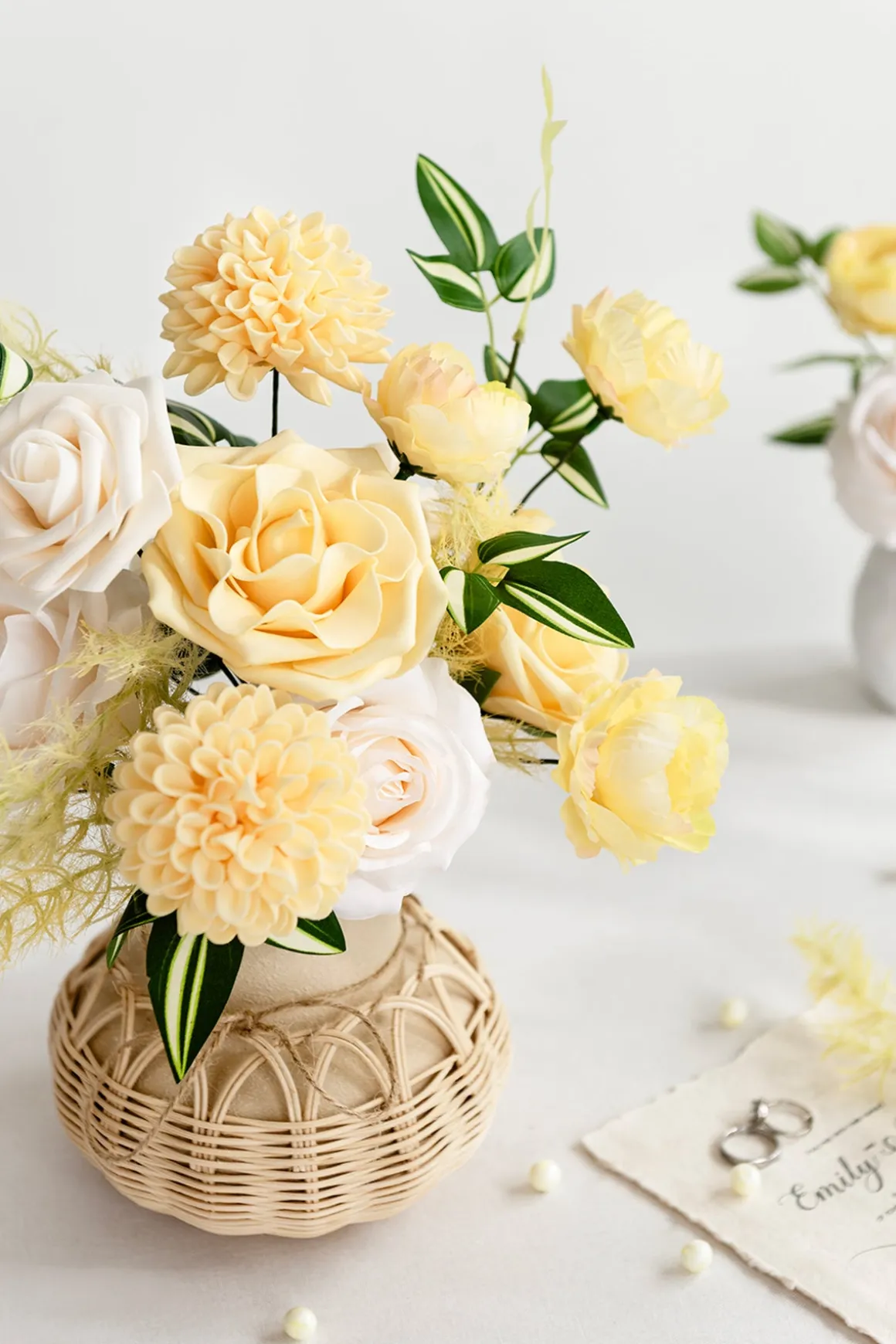 DIY Supporting Flower Boxes in Emerald & Tawny Beige
