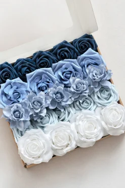 DIY Supporting Flower Boxes in Timeless French Blue & White