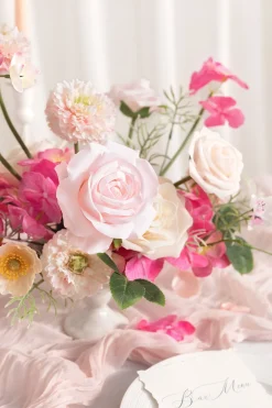 DIY Supporting Flower Boxes in Powder Pink & Berry Pink & Cream
