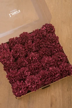 DIY Supporting Flower Boxes in Foam Burgundy Dahlia (25pcs)