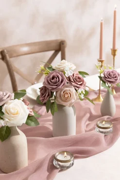 DIY Supporting Flower Boxes in Shades of Dusty Rose &Mauve Rose