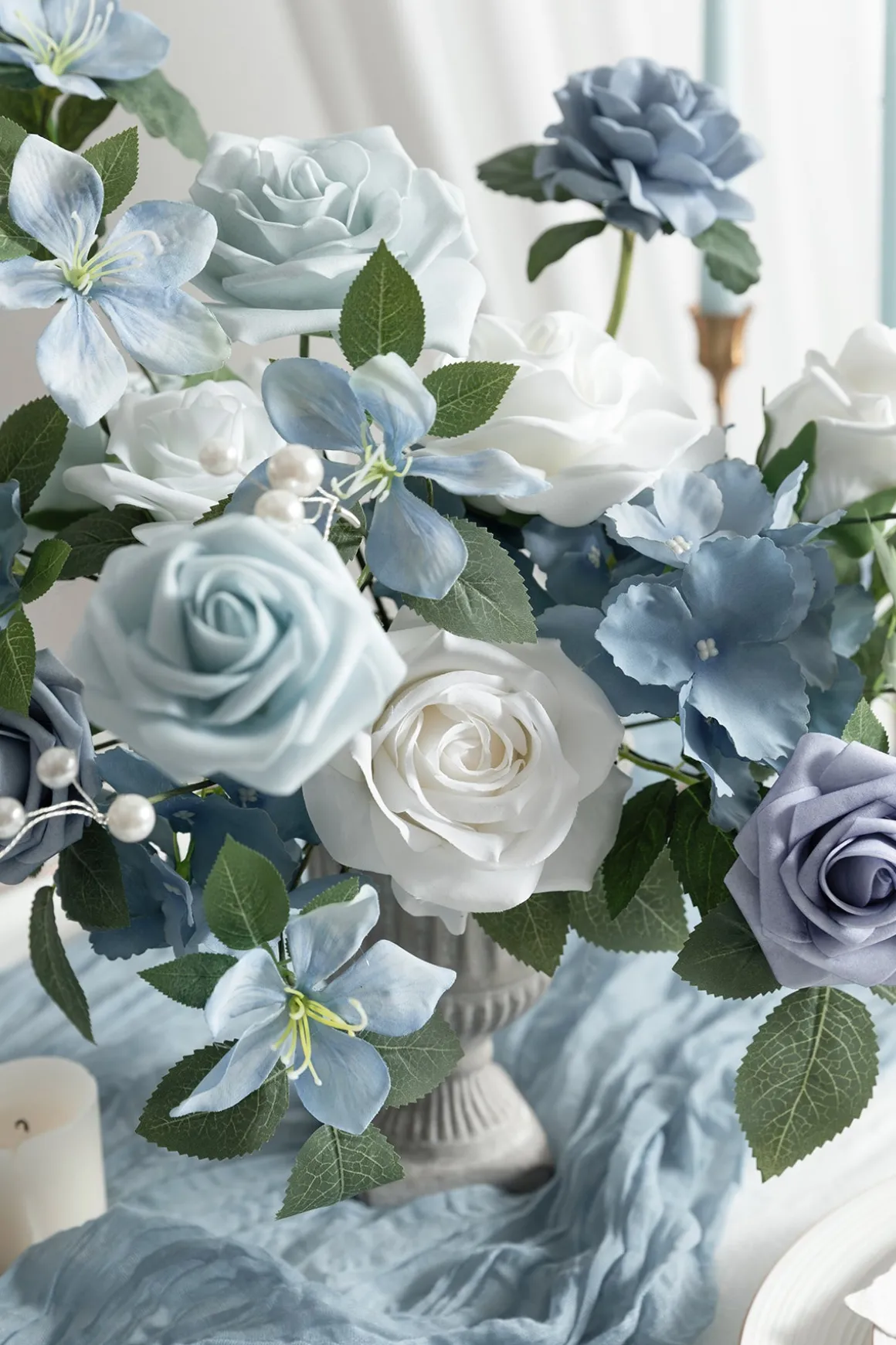 Dusty Blue & Navy Designer Flower Boxes