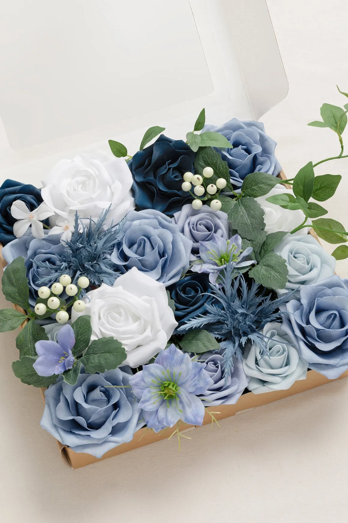 Dusty Blue & Navy Designer Flower Boxes