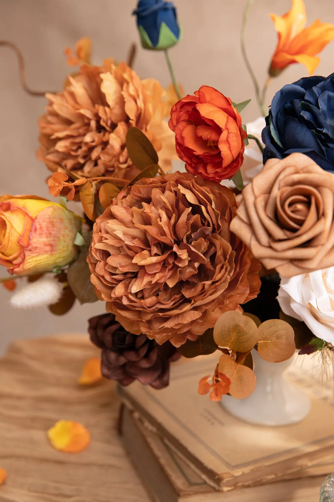 Dusty Blue & Navy Designer Flower Boxes