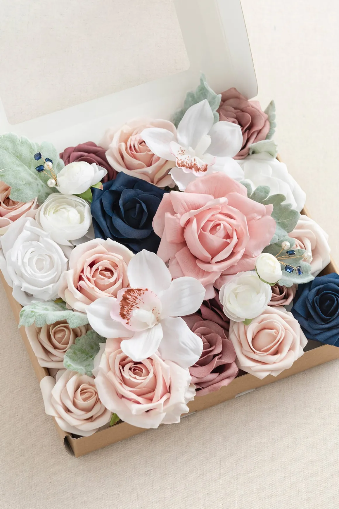 Dusty Blue & Navy Designer Flower Boxes