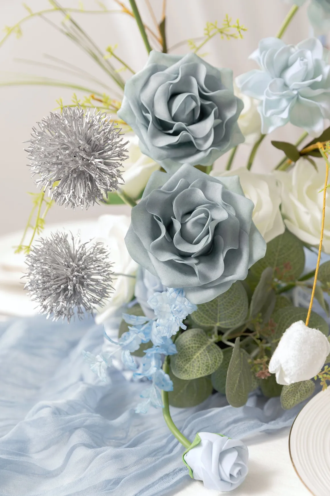 Dusty Blue & Navy Designer Flower Boxes