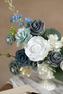 Dusty Blue & Navy Designer Flower Boxes