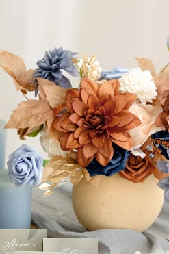 Dusty Blue & Navy Designer Flower Boxes