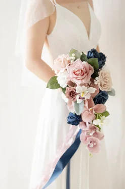Dusty Blue & Navy Designer Flower Boxes