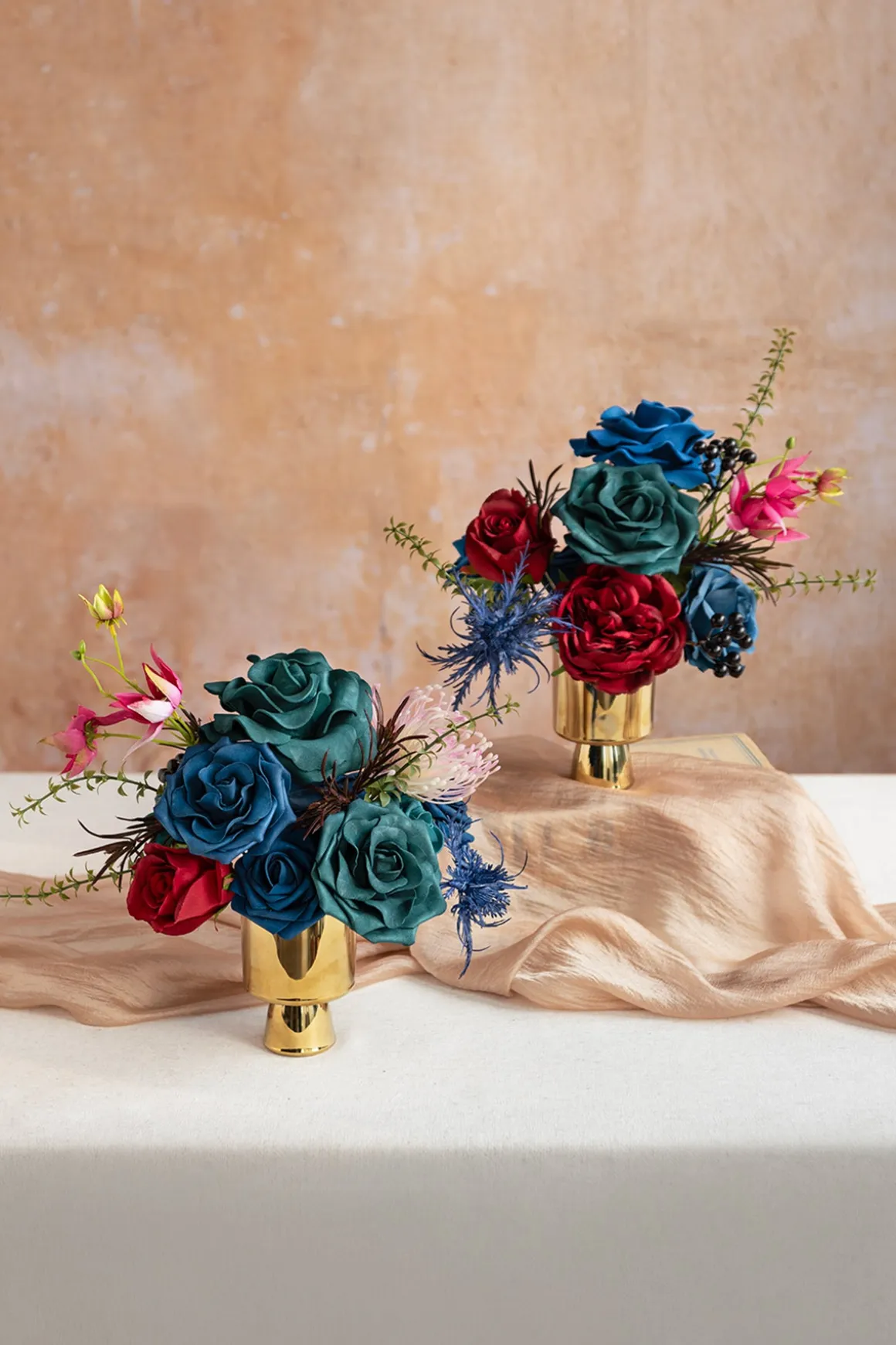 Dusty Blue & Navy Designer Flower Boxes