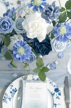 Dusty Blue & Navy Designer Flower Boxes