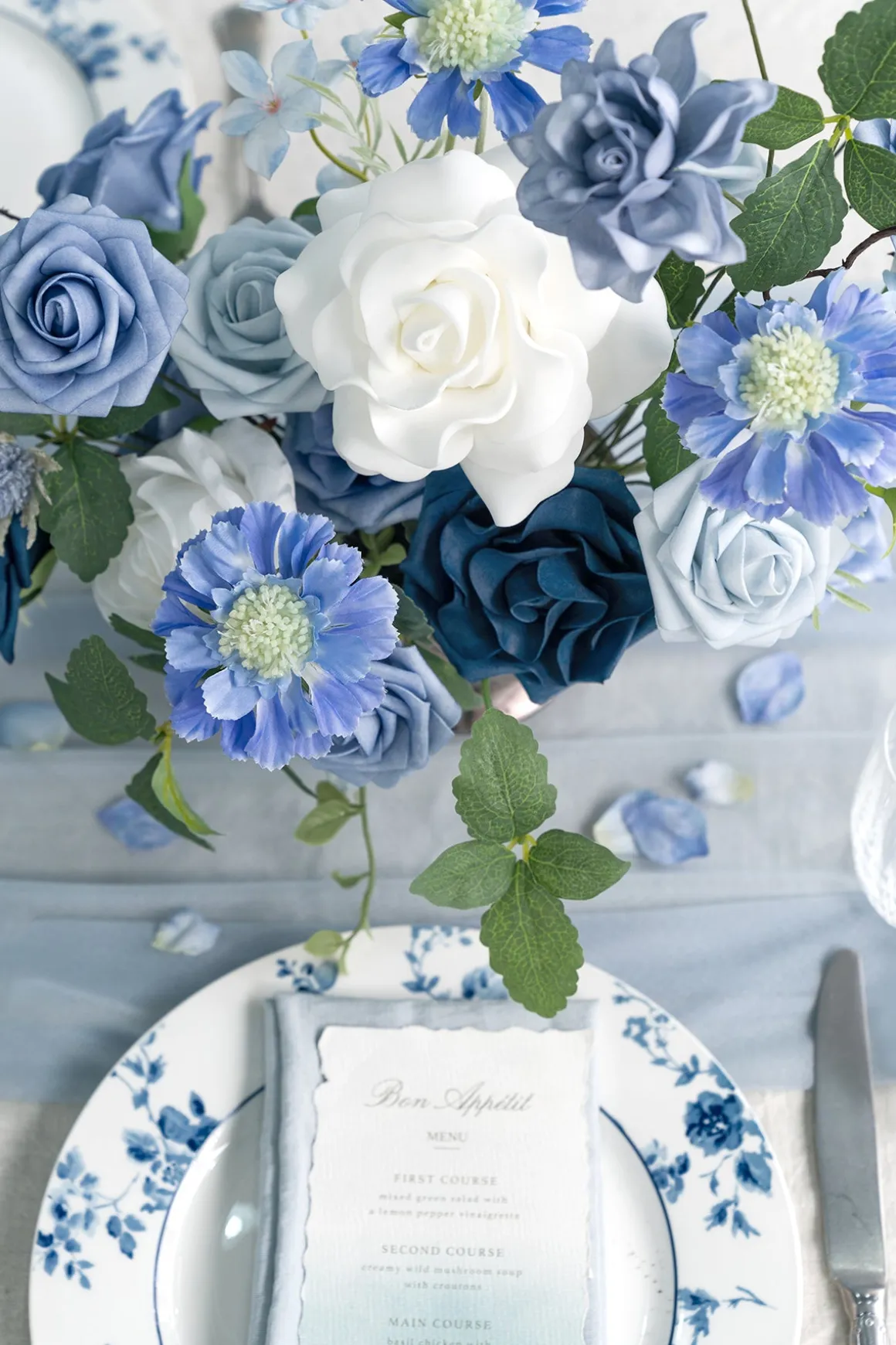 Dusty Blue & Navy Designer Flower Boxes