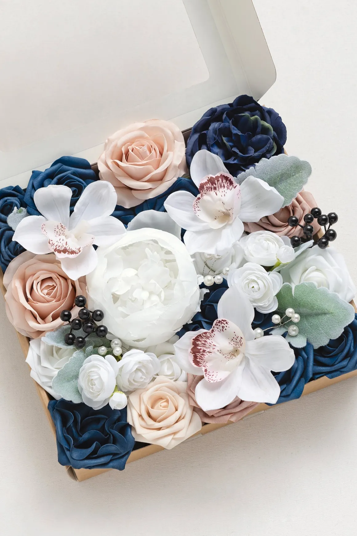 Dusty Blue & Navy Designer Flower Boxes