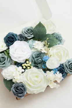 Dusty Blue & Navy Designer Flower Boxes