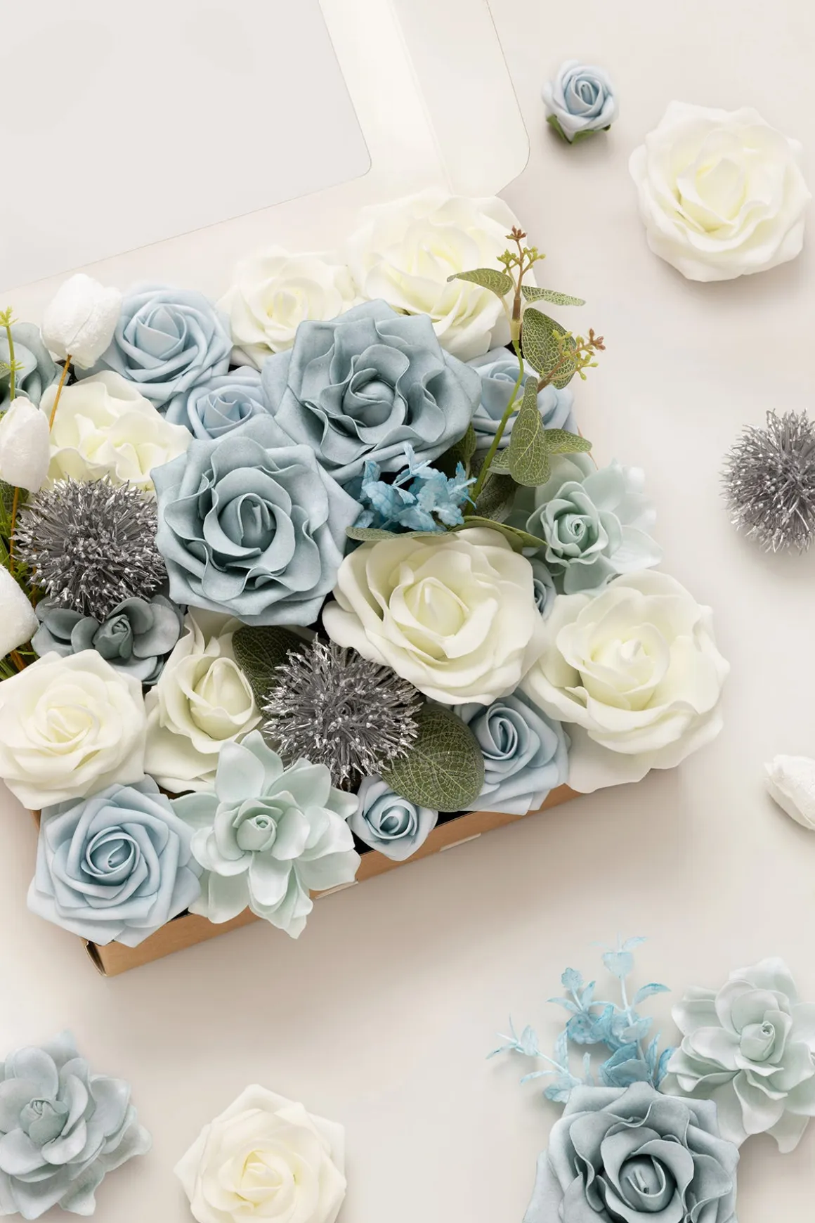 Dusty Blue & Navy Designer Flower Boxes