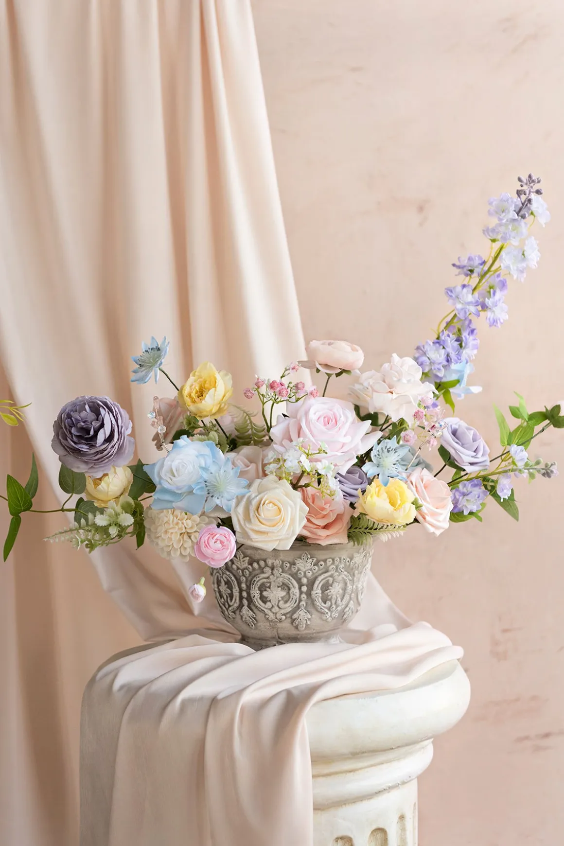 Dusty Blue & Navy Designer Flower Boxes