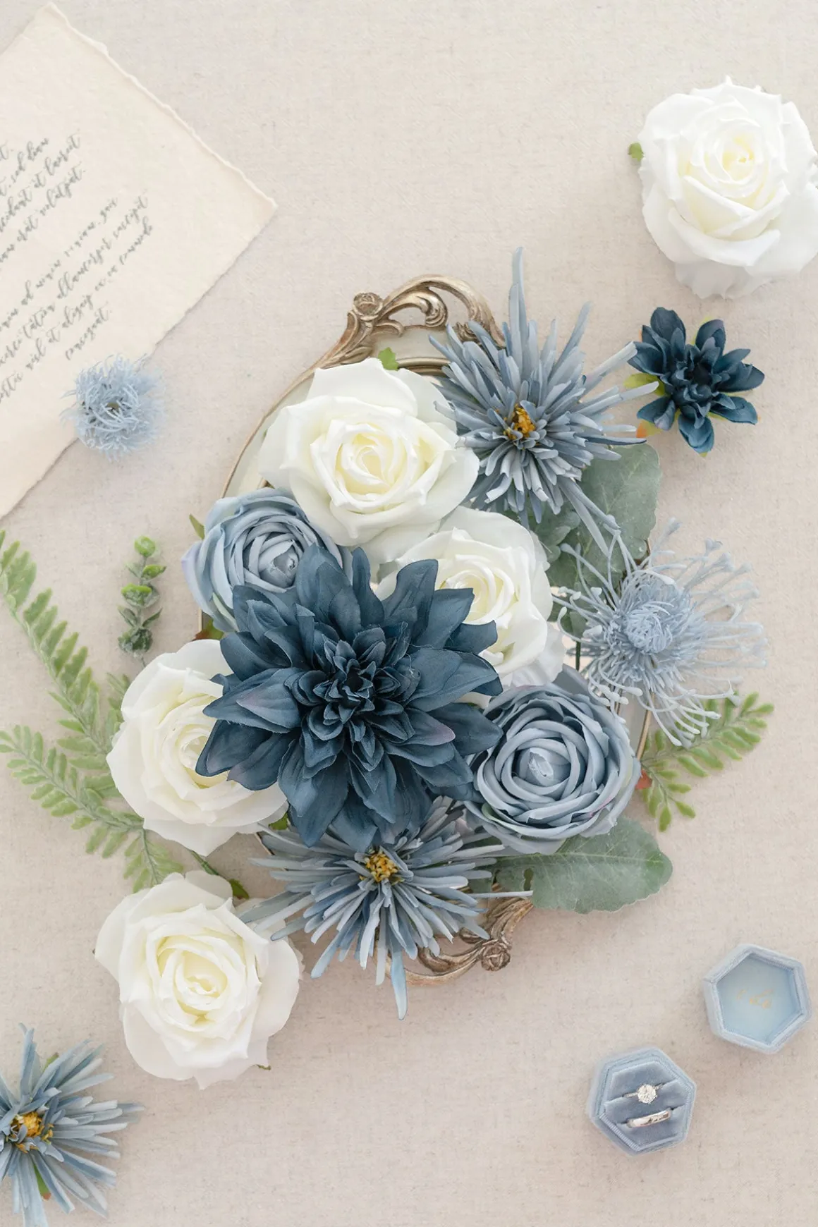 Dusty Blue & Navy Designer Flower Boxes
