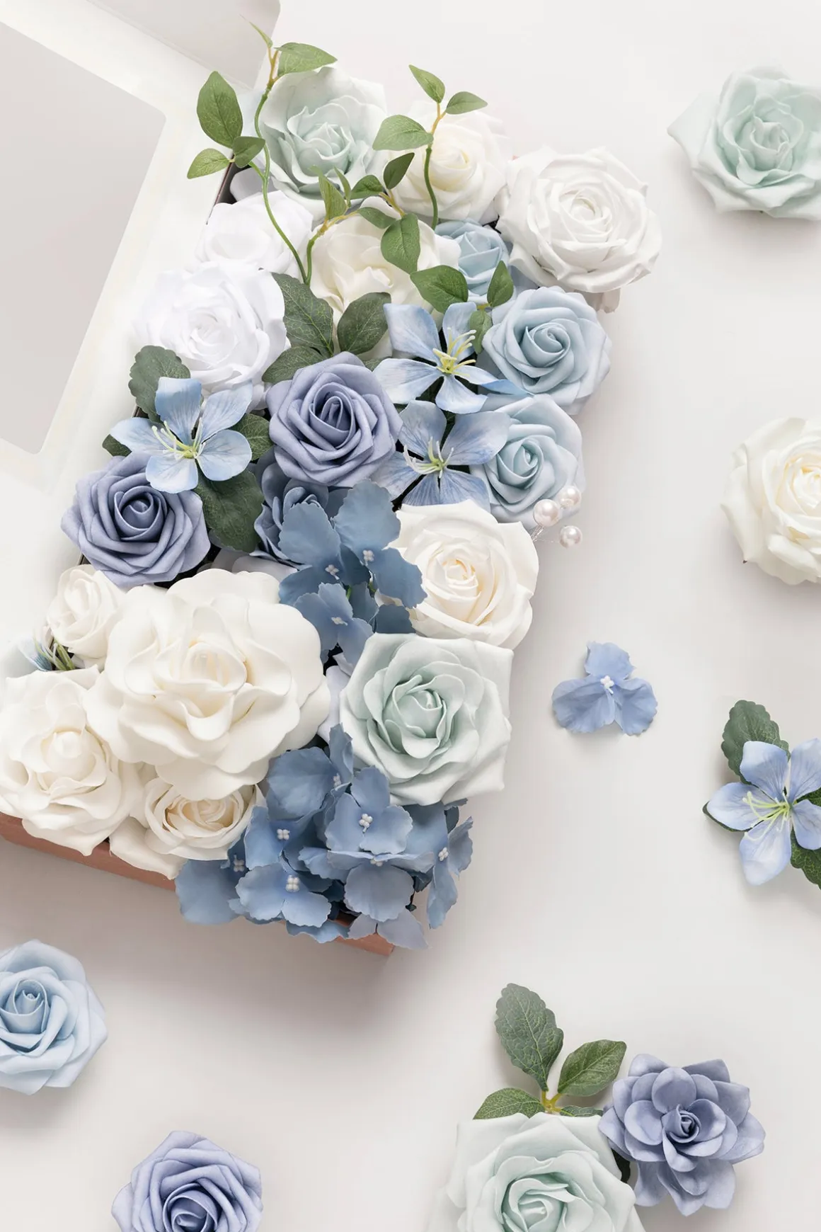 Dusty Blue & Navy Designer Flower Boxes