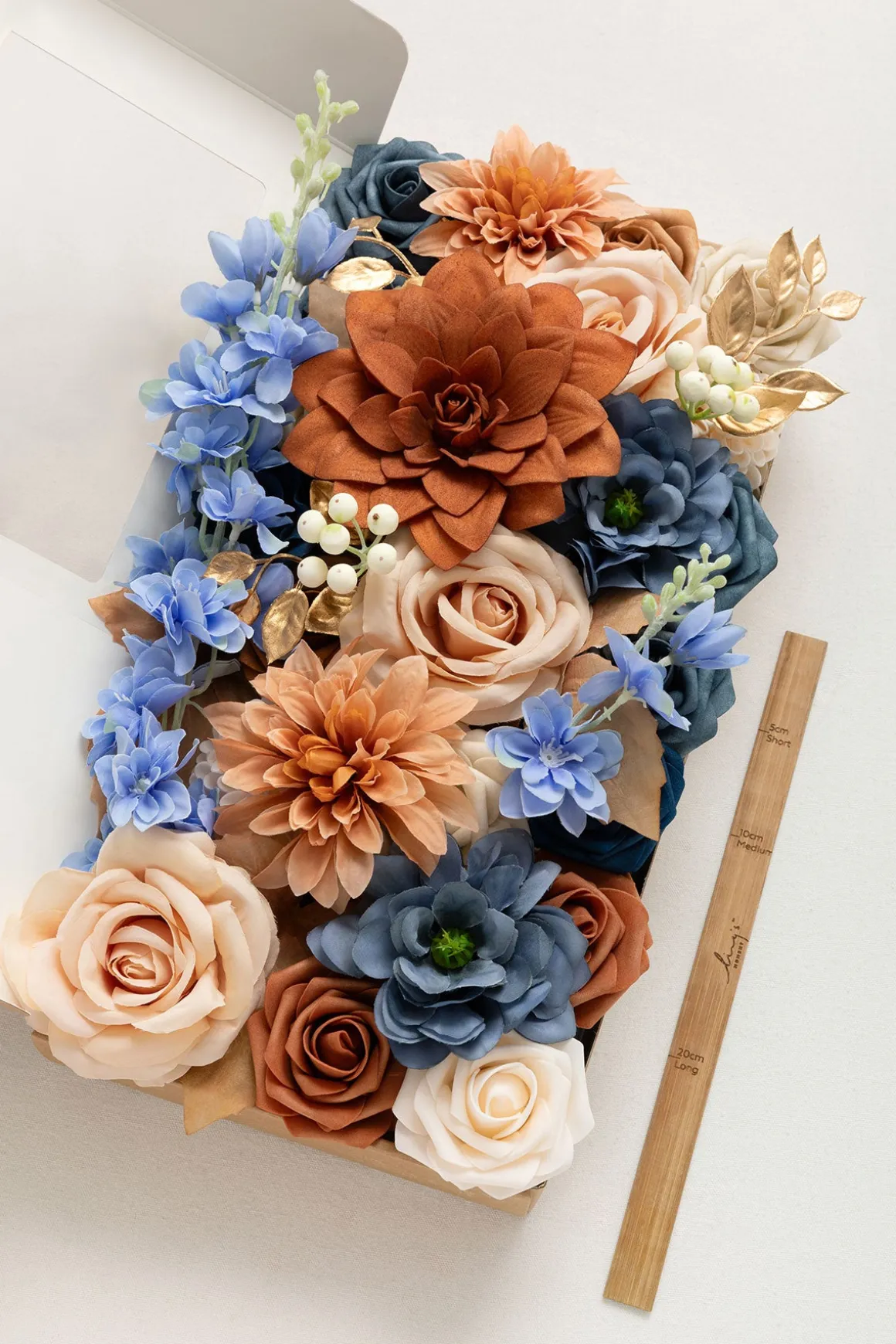Dusty Blue & Navy Designer Flower Boxes
