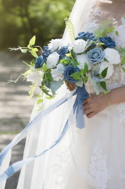 Dusty Blue & Navy Designer Flower Boxes