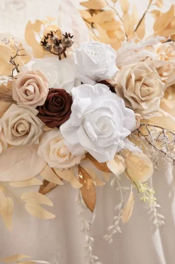 Flash Sale | 9ft Head Table Flower Garland in White & Beige | Clearance