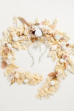 Flash Sale | 9ft Head Table Flower Garland in White & Beige | Clearance