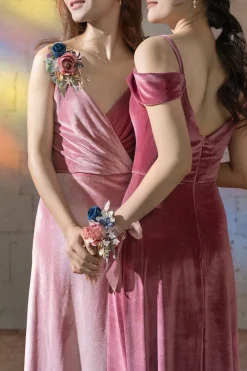 Flash Sale | Wrist Corsages & Shoulder Corsages in Dusty Rose & Navy Blue