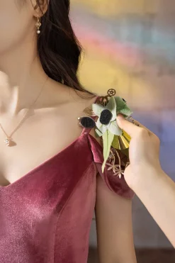 Flash Sale | Wrist Corsages & Shoulder Corsages in Dusty Rose & Navy Blue