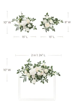 Flexible Combo Set Flower Sign Decor in White & Sage