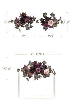 Flexible Combo Set Flower Sign Decor in Plum Velvet Wedding | Clearance