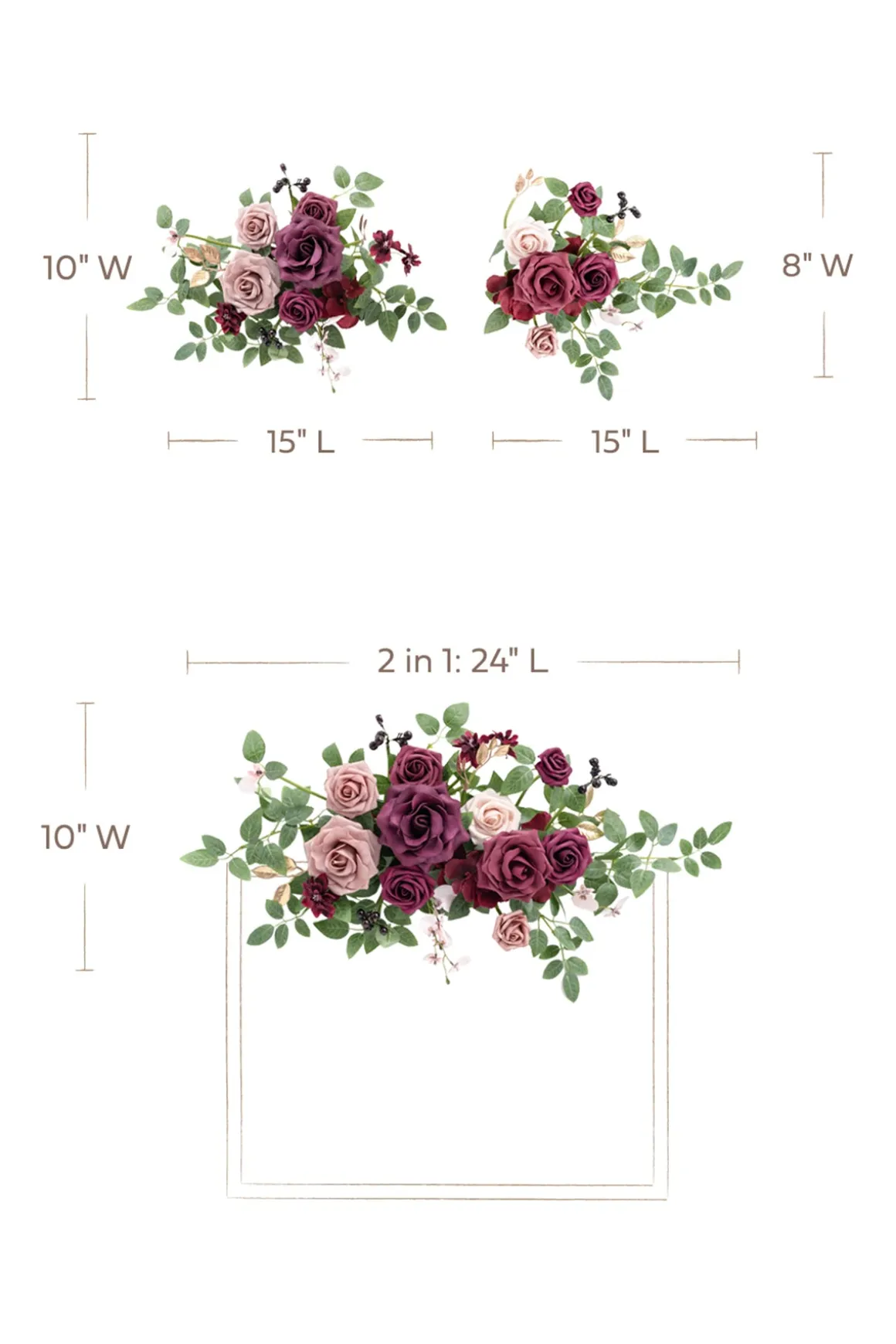 Flexible Combo Set Flower Sign Decor in Romantic Marsala | Clearance