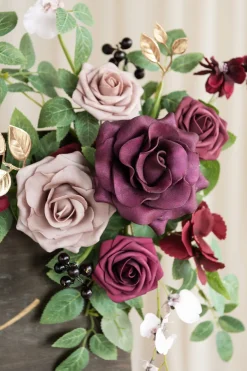 Flexible Combo Set Flower Sign Decor in Romantic Marsala | Clearance