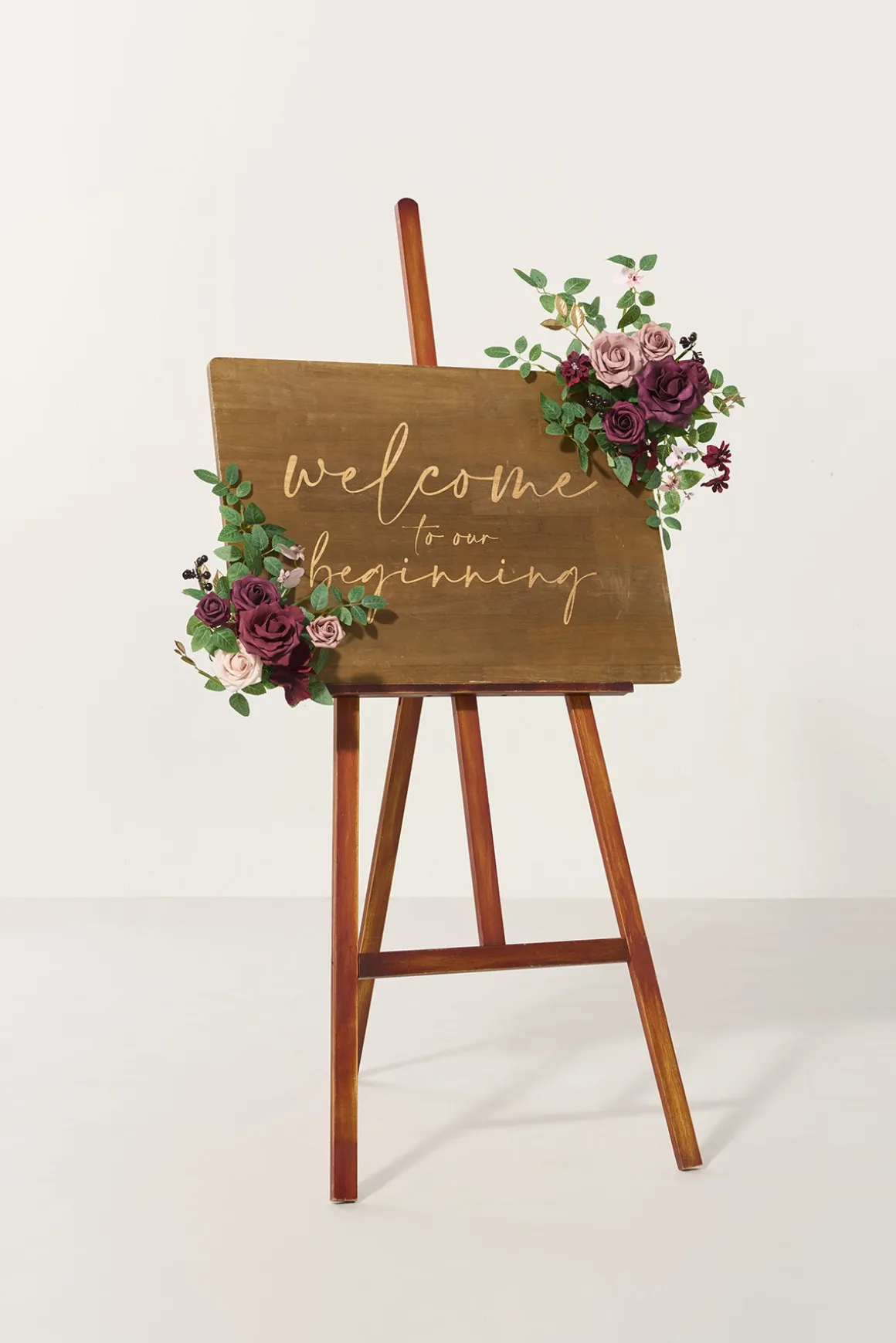 Flexible Combo Set Flower Sign Decor in Romantic Marsala | Clearance