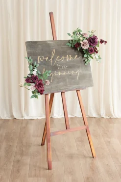 Flexible Combo Set Flower Sign Decor in Romantic Marsala | Clearance