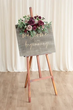Flexible Combo Set Flower Sign Decor in Romantic Marsala | Clearance