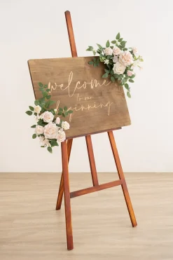 Flexible Combo Set Flower Sign Decor in Blush & Cream