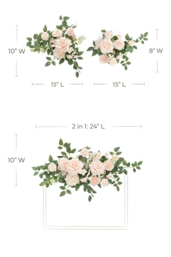 Flexible Combo Set Flower Sign Decor in Blush & Cream